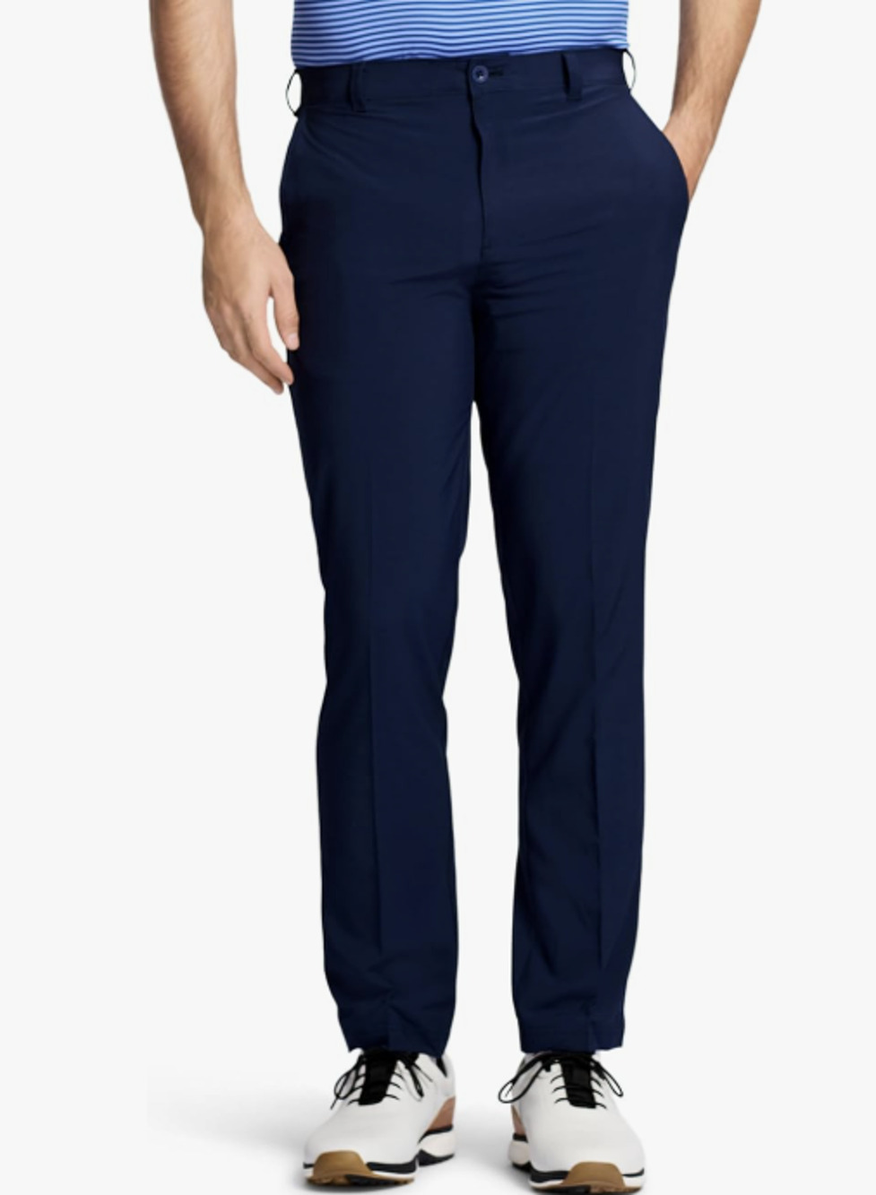 Izod Gold Men's 36W 29L Blue Swingflex Golf Straight Fit Flat Front Pants J13-25
